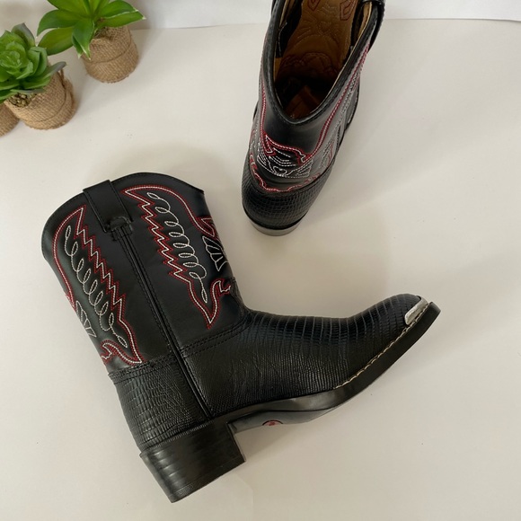 Durango Boots Black Lizard Print Western kids 3 - Picture 4 of 8